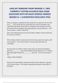 LASD SGT SERGEANT EXAM VERSION 2 &vert; 2025  CURRENTLY TESTING ACCURATE REAL EXAM  QUESTIONS WITH DETAILED VERIFIED ANWERS  GRADED A&plus; &vert; GUARANTEED EXCELLENCE PASS 