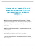 SCHOOL SW PEL EXAM PRACTICE&colon; VERIFIED ANSWERS & DETAILED RATIONALE LATEST UPDATES 22025&lpar;A&plus;&rpar;