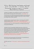NR 546 &sol; NR546 Final Exam Tested Questions with Revised Answers &lpar;Latest 2025&sol;2026&rpar;&comma; &lpar;A&plus; Guarantee&rpar;&period; Advanced Pharmacology Psychopharmacology for the Psychiatric-Mental Health Nurse Practitioner&period;