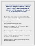 VA CONTRACTORS LICENSE EXAM CLASS A OR B  QUESTION BANK &vert; 2025 CURRENTLY TESTING  ACCURATE REAL EXAM QUESTIONS WITH  DETAILED VERIFIED ANSWERS GRADED A&plus; &vert;  GUARANTEED EXCELLENCE PASS