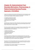 Chapter 45&colon; Gastrointestinal Tract Disorders McCuistion&colon; Pharmacology&colon; A Patient-Centered Nursing Process Approach&comma; 11th Edition 2025&sol;2026 Q & ANS&period;