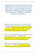 CERTIFIED AML FINTECH COMPLIANCE  ASSOCIATE &lpar;CAFCA&rpar; TEST FINAL EXAM  2025 ACTUAL EXAM COMPLETE EXAM  QUESTIONS WITH DETAILED VERIFIED  ANSWERS &lpar;100&percnt; CORRECT ANSWERS&rpar;  &sol;ALREADY GRADED A&plus;