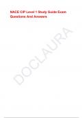 NACE CIP Level 1 Study Guide Exam Questions And Answers