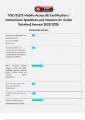TCIC&sol;TLETS Mobile Access RE-Certification &sol; Actual Exam Questions and Answers &lpar;A&plus; Guide Solution&rpar; Newest 2025&sol;2026  