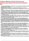 California QM Exam &lpar;Study This One&rpar; exam questions and answers all correct and verified A&plus; tips