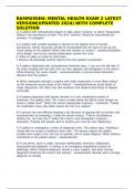 Rasmussen&colon; Mental Health Exam 2 Latest Version&lpar;Updated 2024&rpar; with complete solution