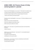AGBU 2389- AG Finance Exam &num;3 fully solved graded A&plus; passed