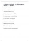 AGBM EXAM 1 with verified answers graded A&plus; passed