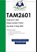 TAM2601 Assignment 1 &lpar;QUALITY ANSWERS&rpar; 2025