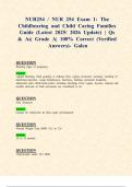 NUR254 &sol; NUR 254 Exam 1&colon; The Childbearing and Child Caring Families Guide &lpar;Latest 2025&sol; 2026 Update&rpar; &vert; Qs & As&vert; Grade A&vert; 100&percnt; Correct &lpar;Verified Answers&rpar;- Galen