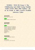 NUR254 &sol; NUR 254 Exam 3&colon; The Childbearing and Child Caring Families Guide &lpar;Latest 2025&sol; 2026 Update&rpar; &vert; Qs & As&vert; Grade A&vert; 100&percnt; Correct &lpar;Verified Answers&rpar;- Galen