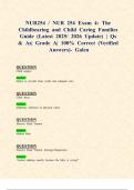 NUR254 &sol; NUR 254 Exam 4&colon; The Childbearing and Child Caring Families Guide &lpar;Latest 2025&sol; 2026 Update&rpar; &vert; Qs & As&vert; Grade A&vert; 100&percnt; Correct &lpar;Verified Answers&rpar;- Galen