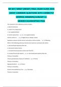  NR507 Chamberlain Pathophysiology Final Questions &vert; Correct Answers Included &vert; 2025&sol;2026