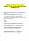  WGU Fundamentals Of Information Security D430 Exam With Latest Updated Solutions 2025