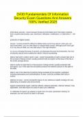  D430 Fundamentals Of Information Security Exam Questions And Answers 100&percnt; Verified 2025