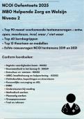 NCOI Oefententamen MBO Helpende Zorg en Welzijn niveau 2 - 90 meest voorkomende vragen &plus; antw&period; &plus; leerdoelen &plus; kernbegrippen &plus; top 20 modellen en meer - NIEUW 2025