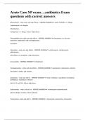 Acute Care NP exam&period;&period;&period;&period;&period;antibiotics Exam questions with correct answers&period;