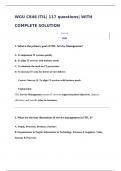WGU C846 ITIL&vert; 117 questions&vert; WITH COMPLETE SOLUTION