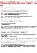 California Qualified Manager Exam Preparation 106 well revised questions and answers verified A&plus; study tips