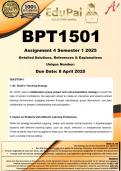 BPT1501 Assignment 4 &lpar;COMPLETE ANSWERS&rpar; Semester 1 2025  - DUE 8 April 2025