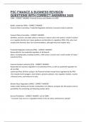PSC FINANCE & BUSINESS REVISION QUESTIONS WITH CORRECT ANSWERS 2025