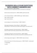 BUSINESS SKILLS EXAM QUESTIONS WITH CORRECT ANSWERS 2025