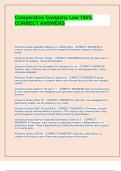 Comparative Company Law 100&percnt;  CORRECT ANSWERS