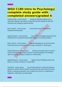 WGU C180 Intro to Psychology&vert;complete study guide with completed answers&vert;graded A