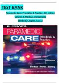 Test Bank For Paramedic Care: Principles & Practice, 6th edition Volume 3 by Bledsoe, All Chapters 1-13 Fully Covered Newest Edition Instant PDF Download