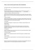 FINAL HUSH EXAM QUESTIONS AND ANSWERS