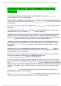 Industrial Storm Water Certified Operator Training Exam Questions and Answers