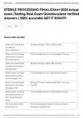 STERILE PROCESSING FINAL EXAM 2025 Actual exam &lpar;Testing Real Exam Questions&rpar;and verified Answers &lpar; 100&percnt; accurate&rpar; GET IT RIGHT&excl;&excl;