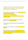 WARREN JUNG LEGAL ASPECTS QUESTIONS AND REVISED ANSWERS LATEST 2025-2026 &vert; EXCELLENCY ALL THE WAY