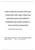 MARK KLIMEK NCLEX EXAM LATEST 2024 UPDATE WITH 1900&plus; HIGHLY PREDICTED QUESTIONS WHICH ARE CORRECTLY ANSWERED AND ALREADY GRADED A&plus; &vert;99&period;9&percnt; SUCCESS GUARANTEED&vert;