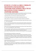 EVOLVE 1 CLINICAL DRUG THERAPY QUESTIONS AND RATIONED ANSWERS FOR NURSING