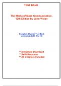 Test Bank for The Media of Mass Communication&comma; 12th Edition by Vivian &lpar;All Chapters included&rpar;