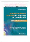 Test Bank for Evidence-Based Practice in Nursing & Healthcare&colon; A Guide to Best Practice Fifth&comma; North American Edition by Bernadette Mazurek Melnyk and Ellen Fineout-Overholt
