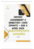 CBC1501 ASSIGNMENT 2 SEMESTER 1 2025 &lpar;199497&rpar; &ndash; DUE 4 APRIL 2025