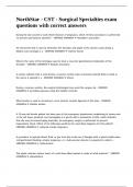 NorthStar - CST - Surgical Specialties exam questions with correct answers