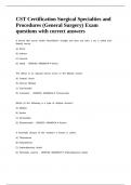 CST Certification Surgical Specialties and Procedures &lpar;General Surgery&rpar; Exam questions with correct answers&period;