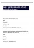 Course 1- Quiz 2- Surgical Specialties study guide questions with correct answers