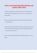Evolve- Hesi Fundamental Skills Questions and  Answers 100&percnt; Solved