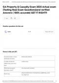 GA Property & Casualty Exam 2025 Actual exam &lpar;Testing Real Exam Questions&rpar;and verified Answers &lpar; 100&percnt; accurate&rpar; GET IT RIGHT&excl;&excl;