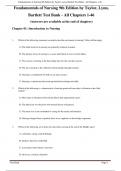Fundamentals of Nursing 9th Edition by Taylor&comma; Lynn&comma; Bartlett Test Bank - All Chapters 1-46 &lpar;Answers are available at the end of chapters&rpar;