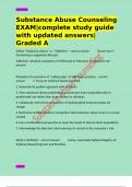 Substance Abuse Counseling EXAM&vert;complete study guide with updated answers&vert;Graded A 