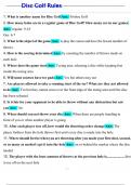 Disc Golf Rules Overview Test Questions & Answers&lpar;2025&sol;2026&rpar;