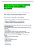 BSNC 5000 FINAL EXAM STUDYING QUESTIONS WITH CORRECT ANSWERS 
