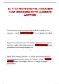 FL FTCE PROFESSIONAL EDUCATION TEST QUESTIONS WITH ACCURATE ANSWERS&vert;GUARANTEED VALUE PACK&vert;LATEST UPDATE 2025
