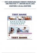 TEST BANK MASSAGE THERAPY PRINCIPLES  AND PRACTICE 7TH - EDITION SALVO&comma; 2023   CHAPTERS 1-30 ALL CHAPTERS