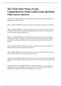New York State Notary Exam Comprehensive Study Guide Exam questions with correct answers&period;